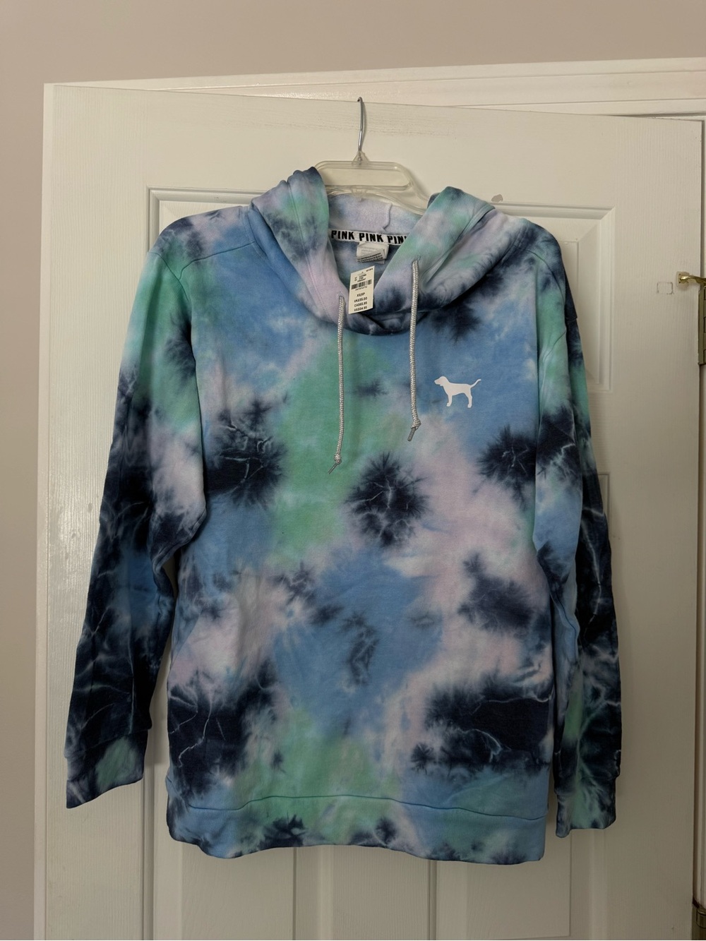 PINK Victoria's Secret Tie-Dye Zip-Up Hoodie - Blue Green Pink Black